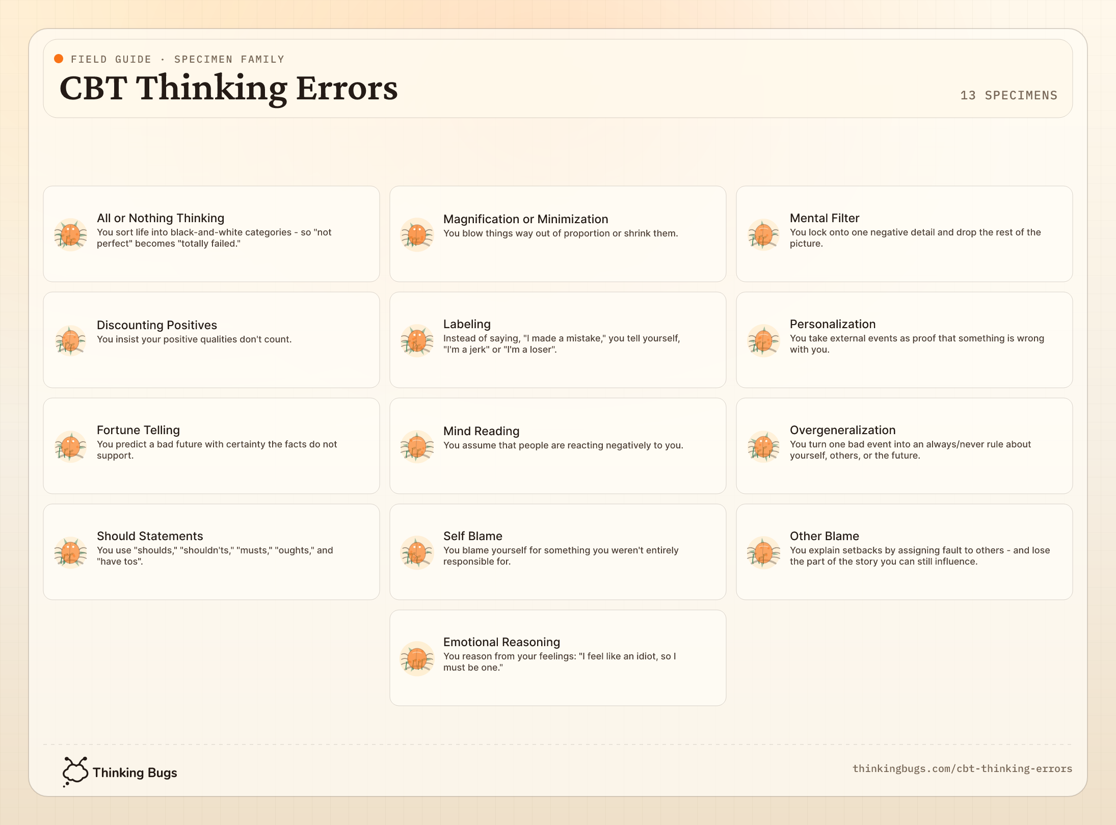 CBT Thinking Errors field guide