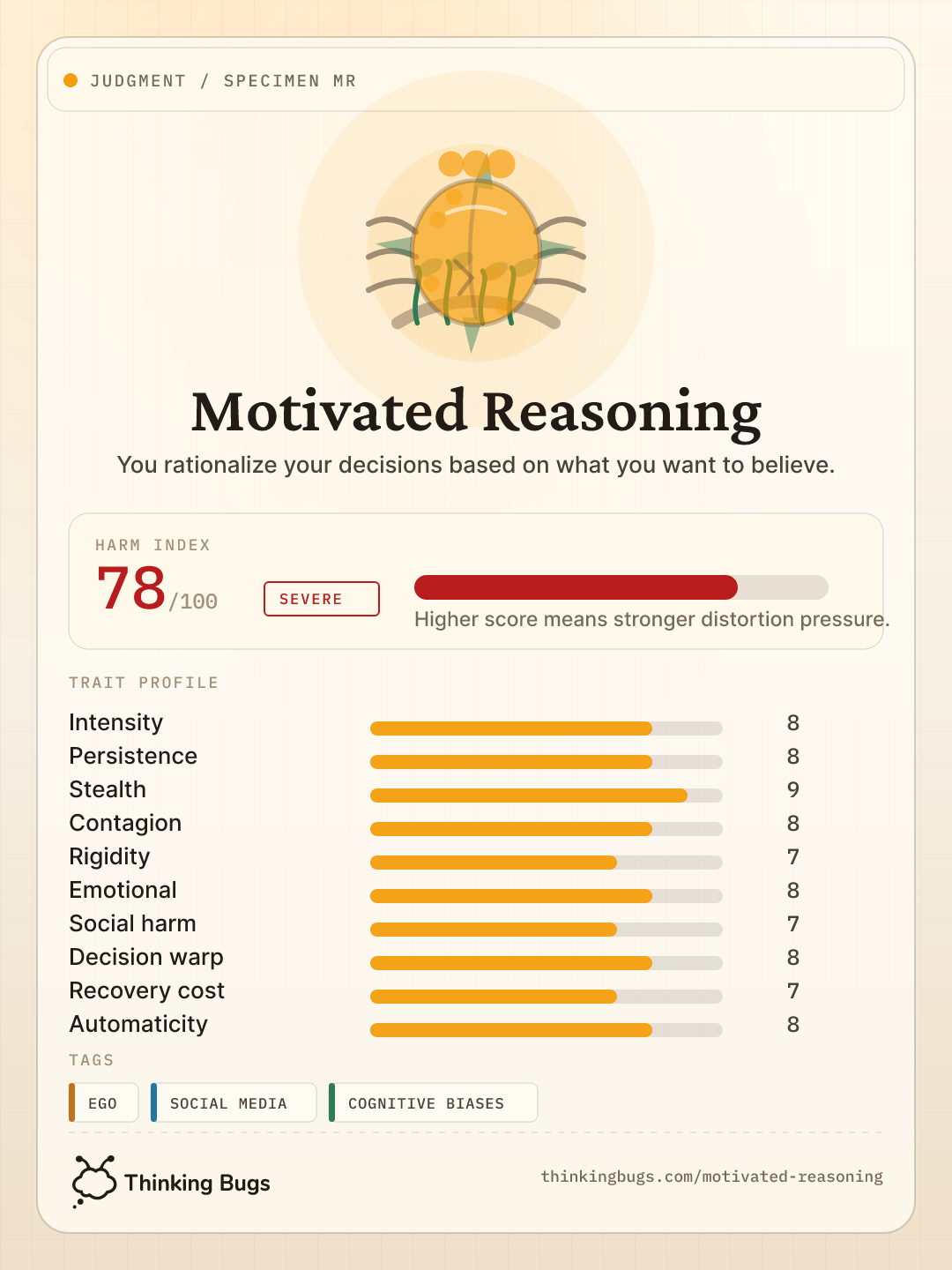 Motivated Reasoning specimen card