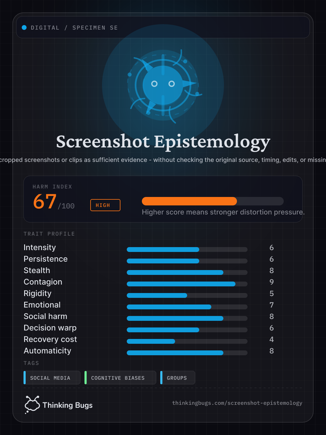 Screenshot Epistemology specimen card