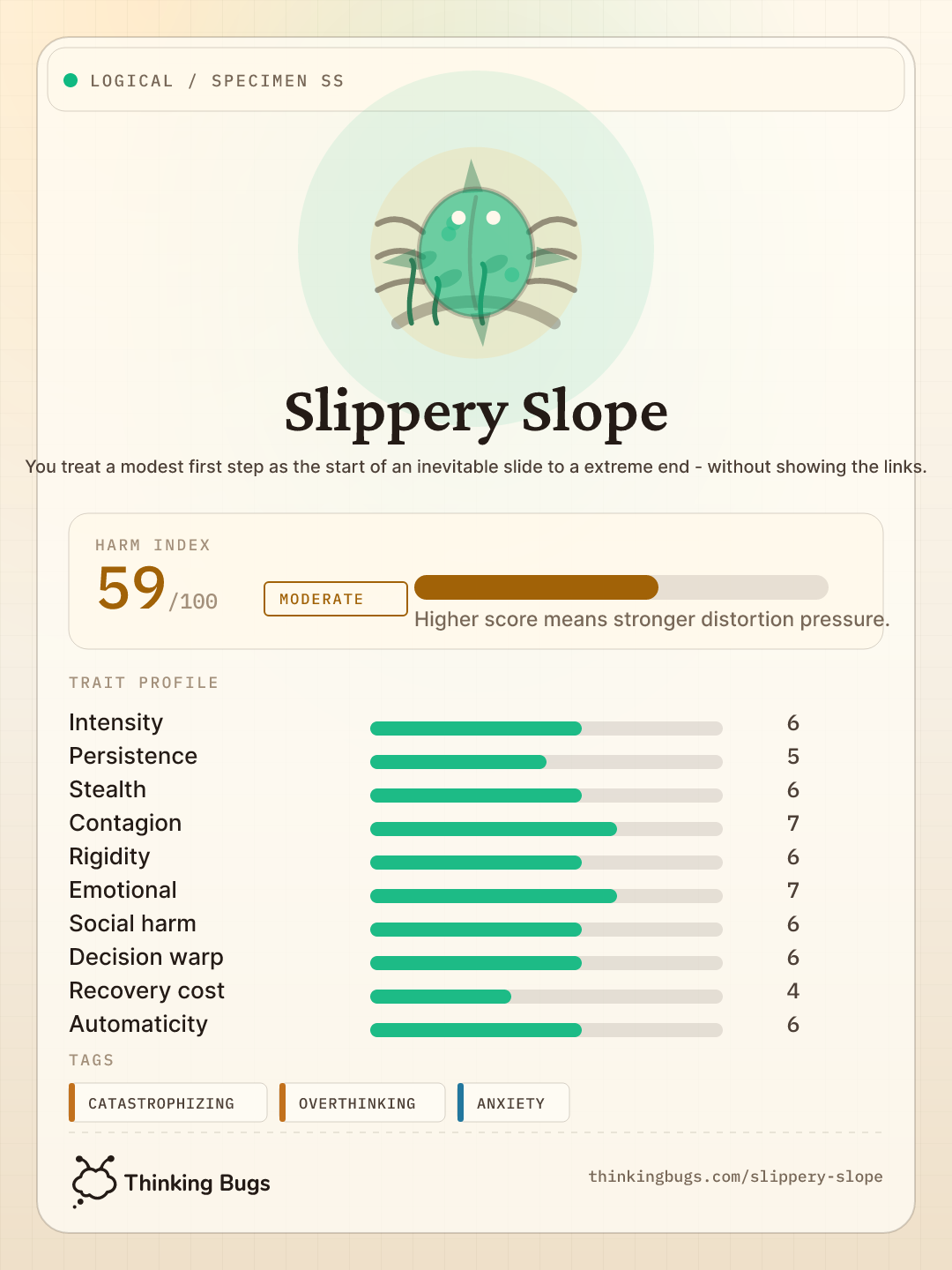 Slippery Slope specimen card