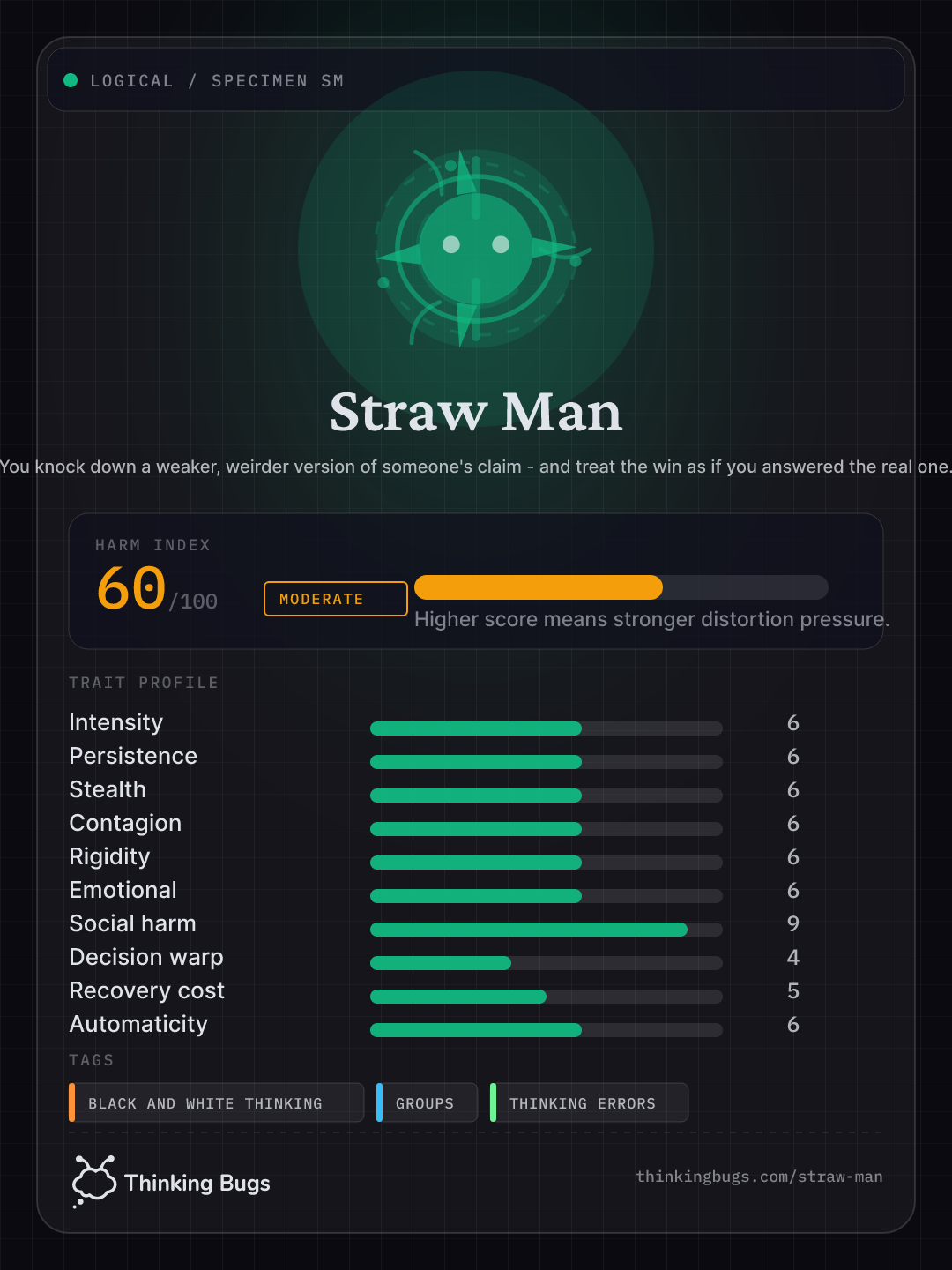 Straw Man specimen card