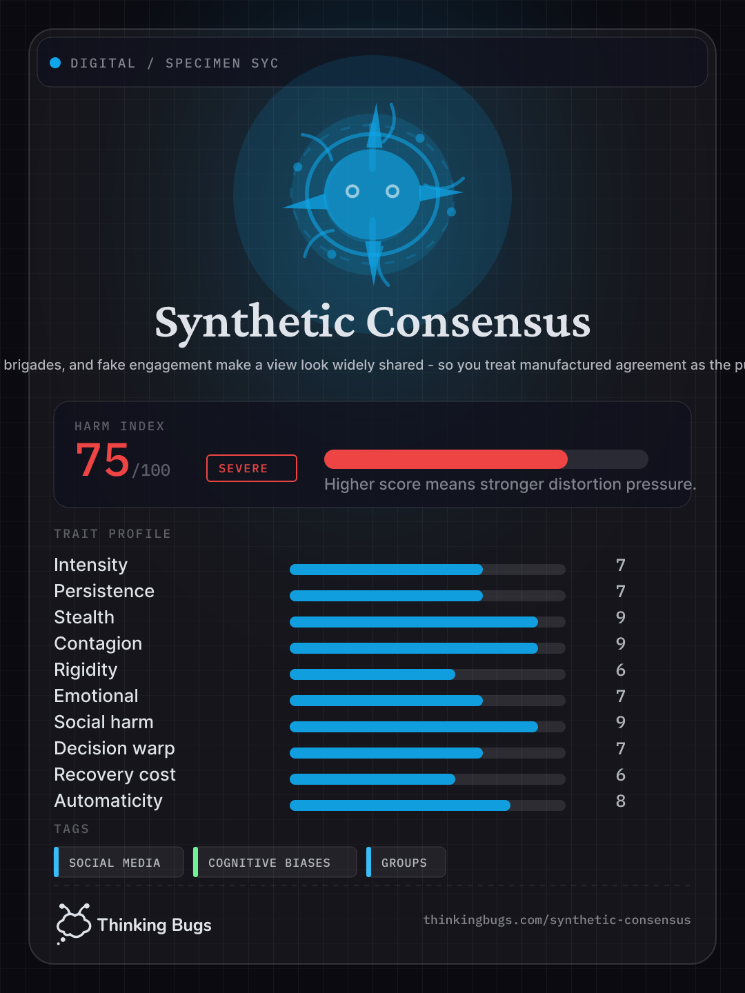 Synthetic Consensus specimen card