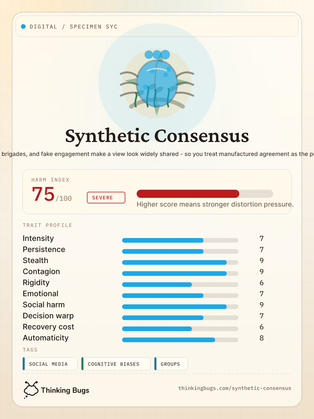 Synthetic Consensus specimen card